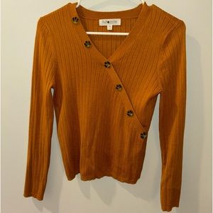 Mustard Yellow Knit Long Sleeve Top